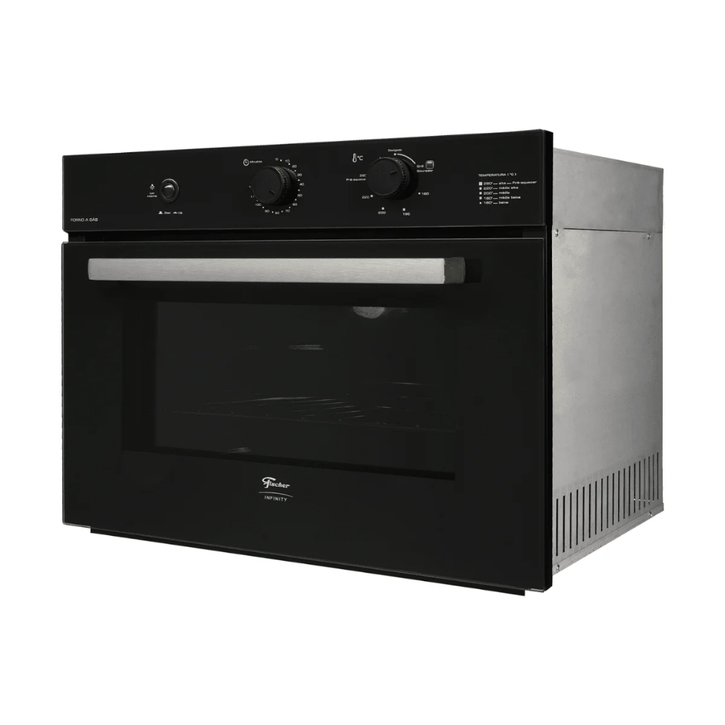 Forninho Forno a Gás de Embutir Infinity 50 Litros 127V Preto com Grill Fischer