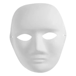 Máscara Branca Lisa para Fantasia Halloween Teatro Festa – 1 a 6 Unidades