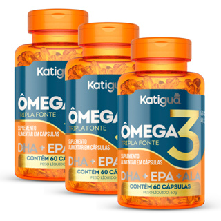 Kit com 3, 2 ou 1 Pote Omega 3 Tripla Fonte 1000MG 60CAPS em Oferta na Shopee