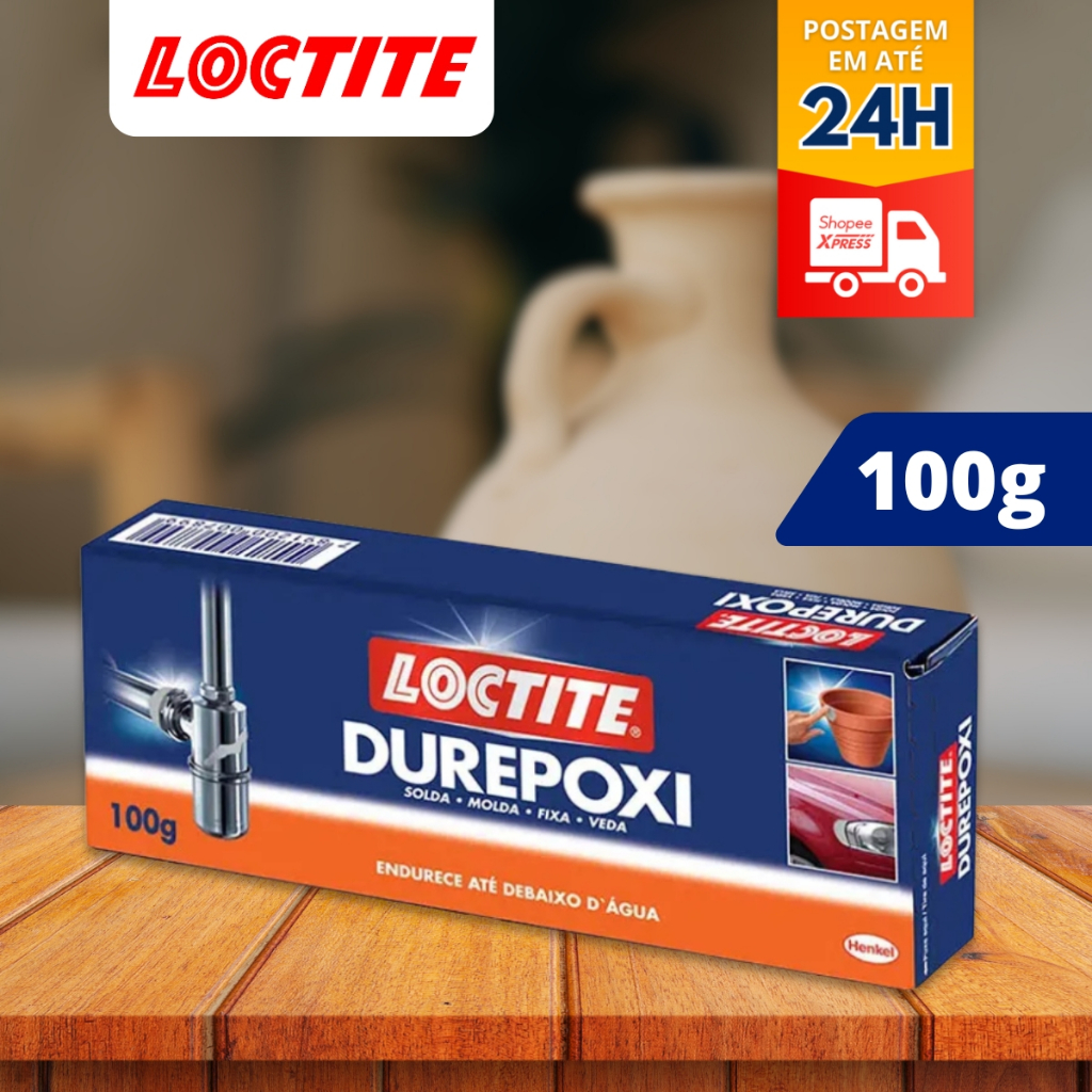 Durepoxi Cola Epoxi Massa Epoxi Adesivo 50g ou 100g Original Loctite Seca até embaixo da agua