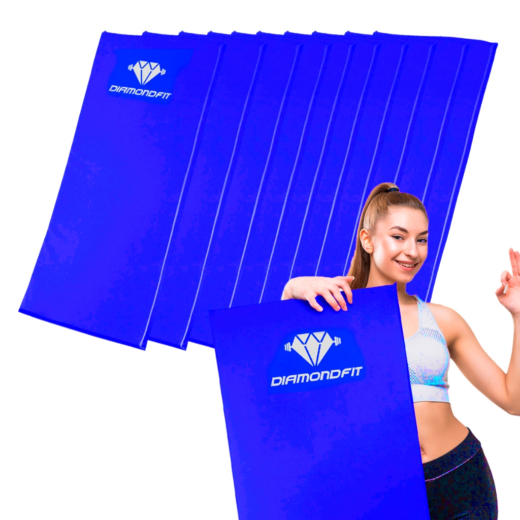Kit 10 Colchonetes Academia Exercício Ginástica Densidade Pilates Espuma Musculação Yoga 90x45 Azul