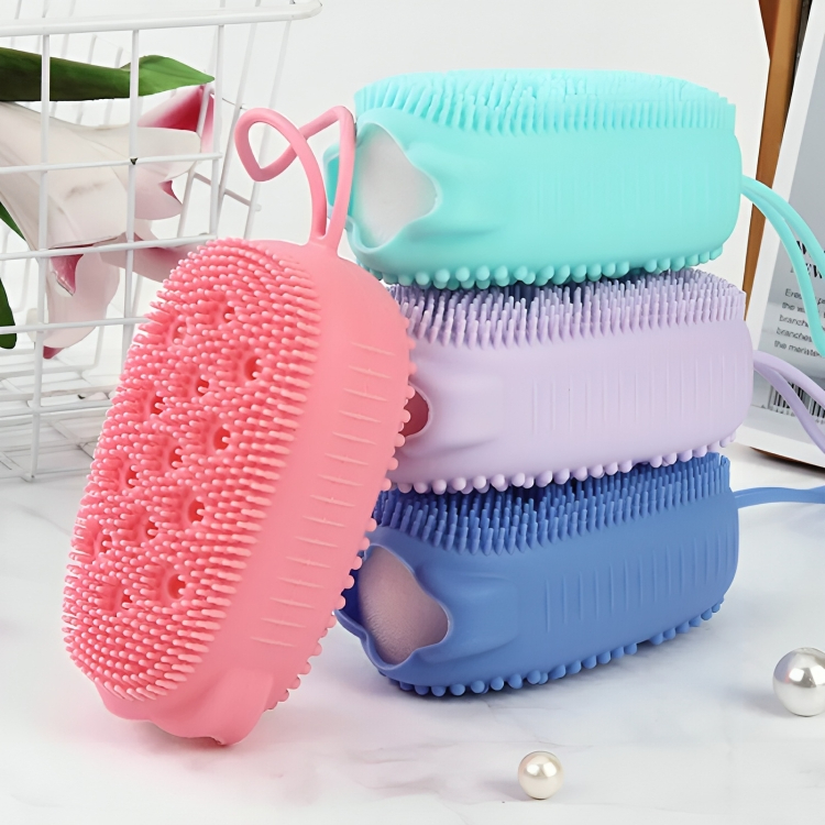 Esponja De Banho Silicone Massagem Massageadora Silicone Com Espuma Interna Multiuso Esponja Bucha de Banho