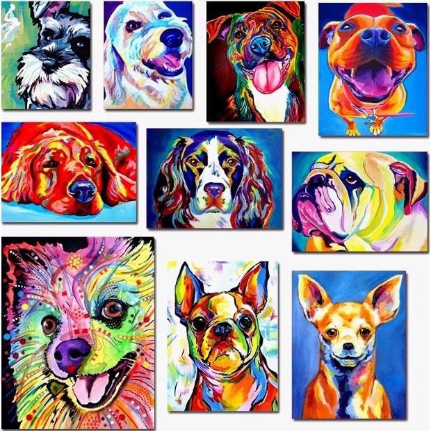Kit 10 Quadros Decorativos Pet Shop Cachorro Dog