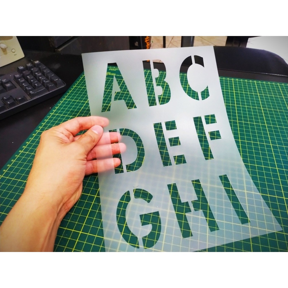 Molde Stencil Letras Alfabeto escolha de 5 a 10cm Alfabeto de A a Z para pinturas