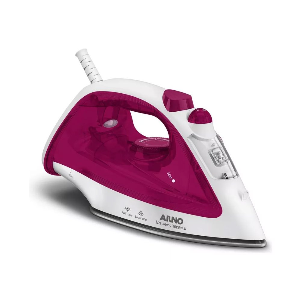 Ferro a Vapor Arno Essentialgliss FMQ FV1051B3 Branco e Rosa - 110V