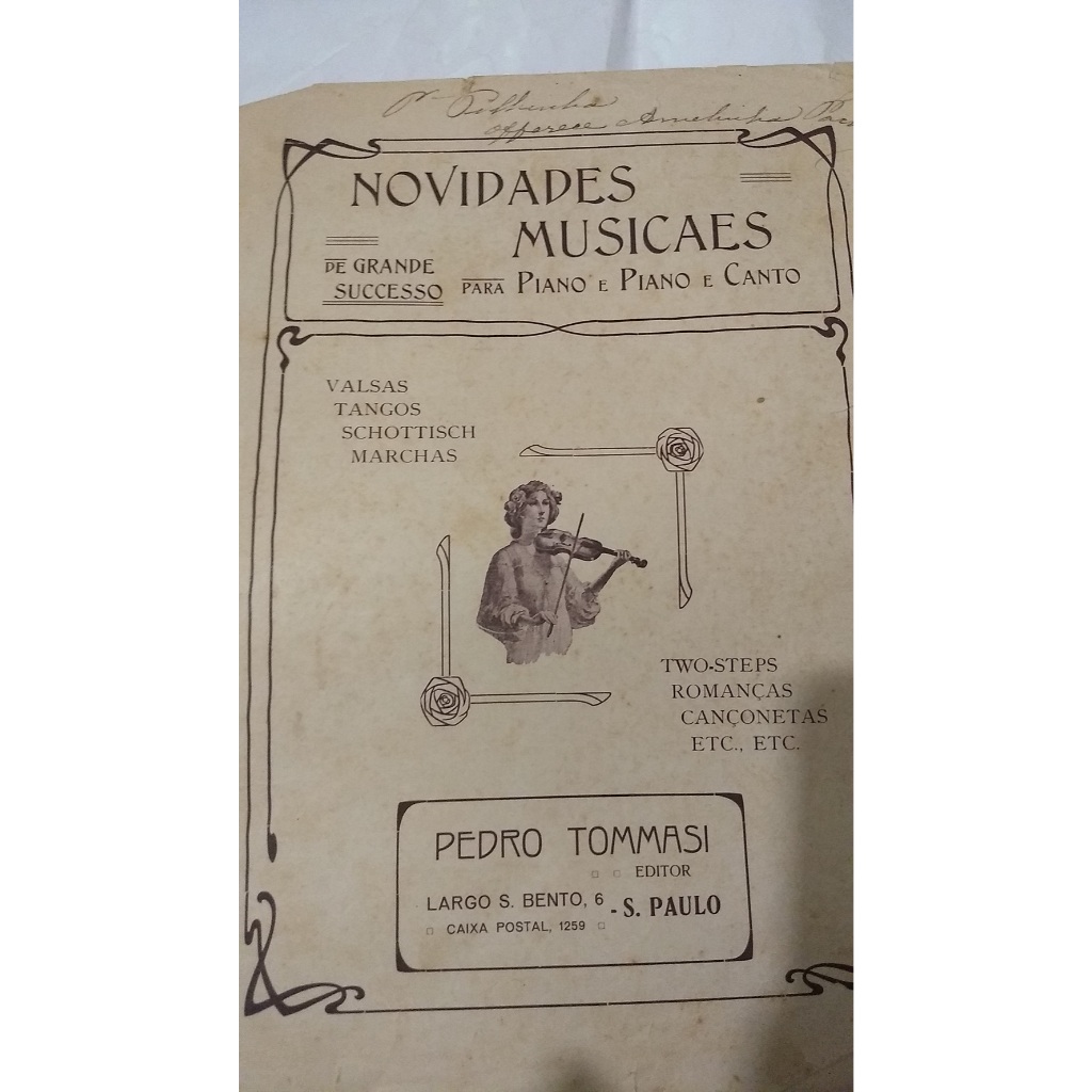 Partitura Novidades Musicaes de Grandes Sucesso para Piano e Canto Jardin de Fleurs Mazurca