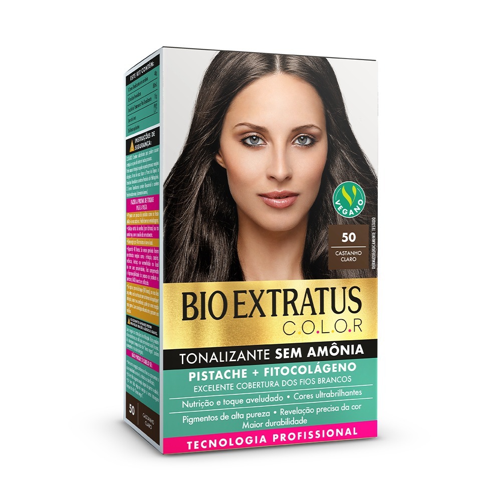 Kit Bio Extratus Color Tonalizante sem Amônia 50 Castanho Claro LANÇAMENTO em Oferta na Shopee