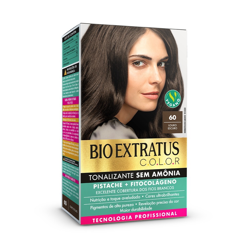 Kit Bio Extratus Color Tonalizante sem Amônia 60 Louro Escuro LANÇAMENTO