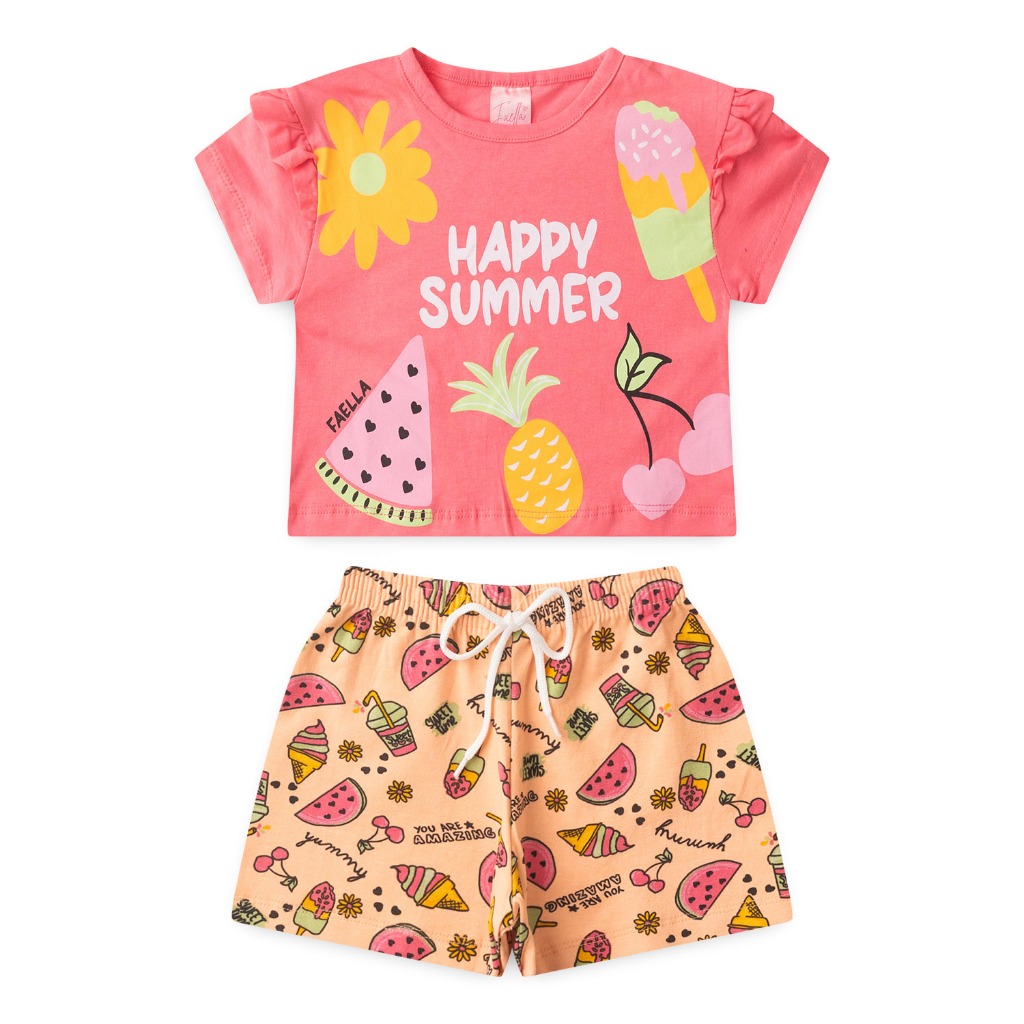 Conjunto Infantil Menina Verão 2 ao 14  - PRONTA ENTREGA em Oferta na Shopee