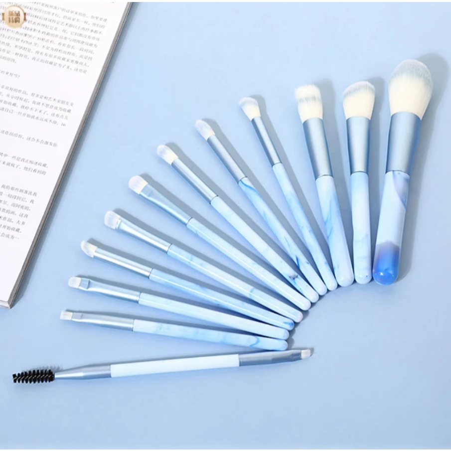 KIT 12 Pincels de maquiagem esfumar contorno profissional - pronto entrega