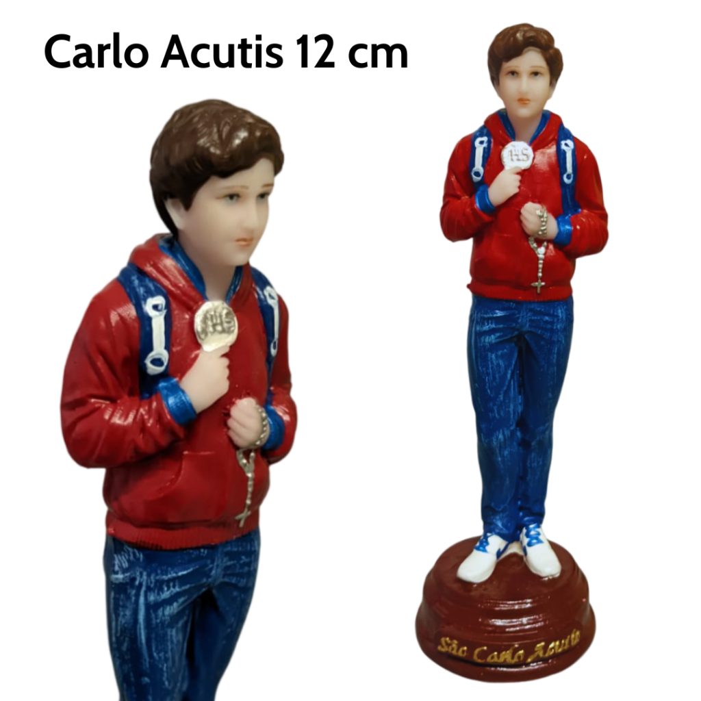 Imagem São Carlo Acutis 12cm Resina. Beato Carlos Acutis em Oferta na Shopee