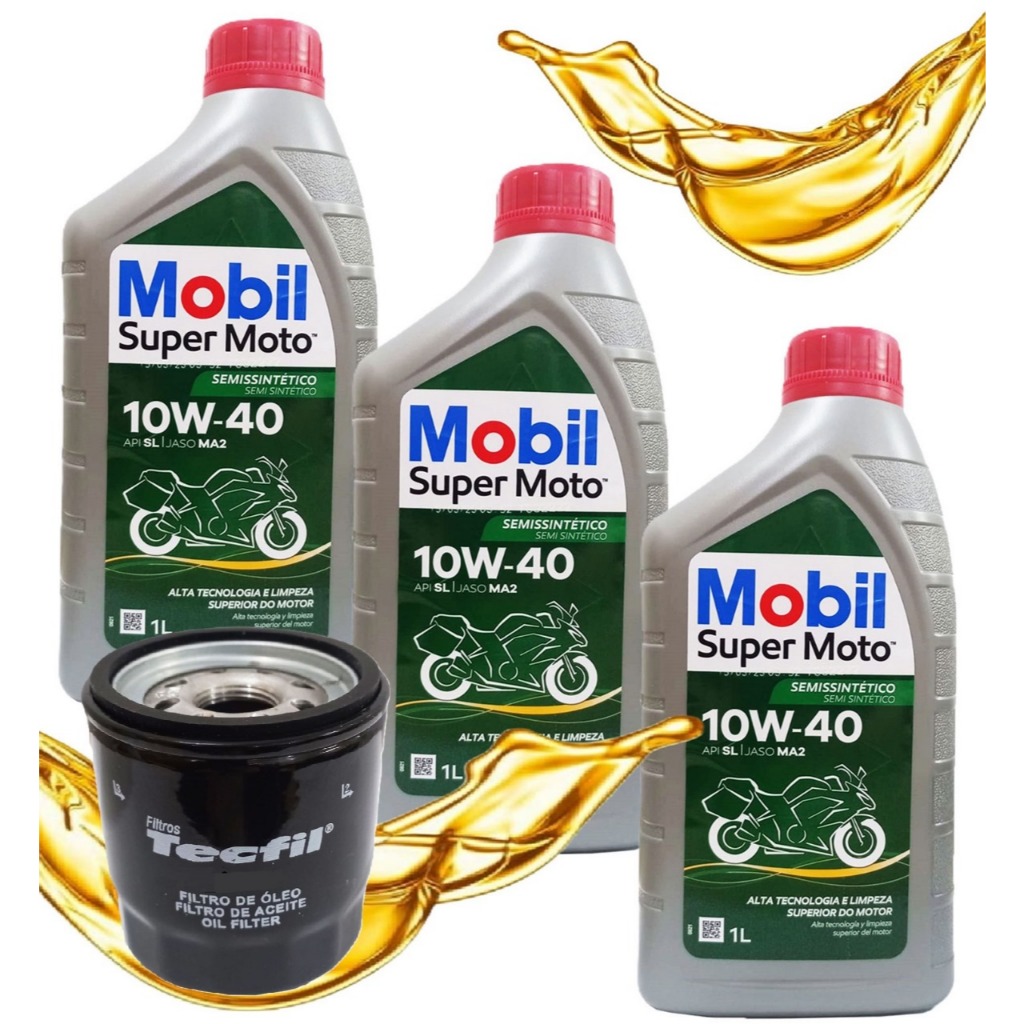 Troca de Óleo Gsx-r 750 W Srad 2010-2016 / Vstrom / Bandit Mobil 10w40 + Filtro em Oferta na Shopee