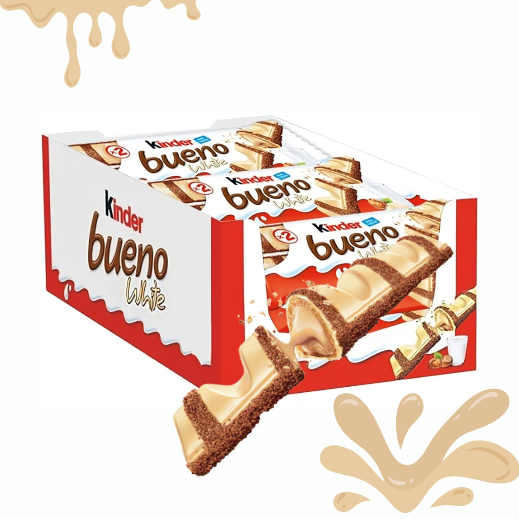 Chocolate Kinder Bueno WHITE (Branco) 39g C/15 Unidades Ferrero em Oferta na Shopee