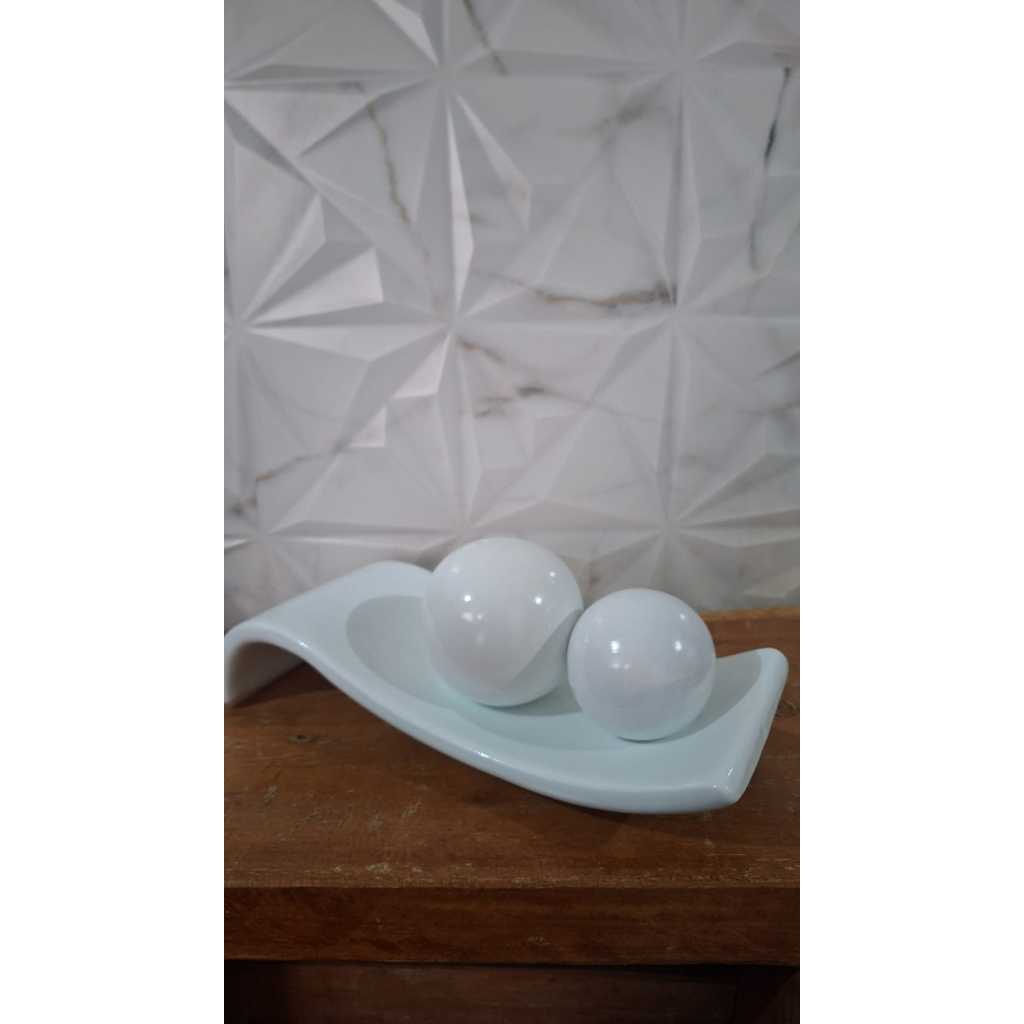 Rampa com 2 Esferas Decoração Cerâmica Centro de Mesa em Oferta na Shopee