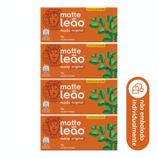 Combo Chá Matte Leão Original - 4 Caixas 100 Sachês em Oferta na Shopee