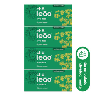 Combo Chá Leão de Erva-Doce 4 Caixas de 25 Un - 100 Sachês em Oferta na Shopee