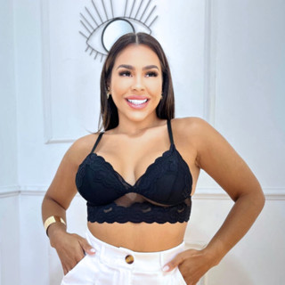 Top Cropped renda com Bojo , alça ajustavel , Sutiã Lingerie Renda em Oferta na Shopee