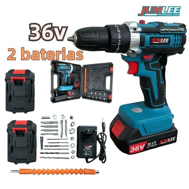 Parafusadeira Chave De Impacto Bateria Lítio 36v Brushless Com 2 Baterias