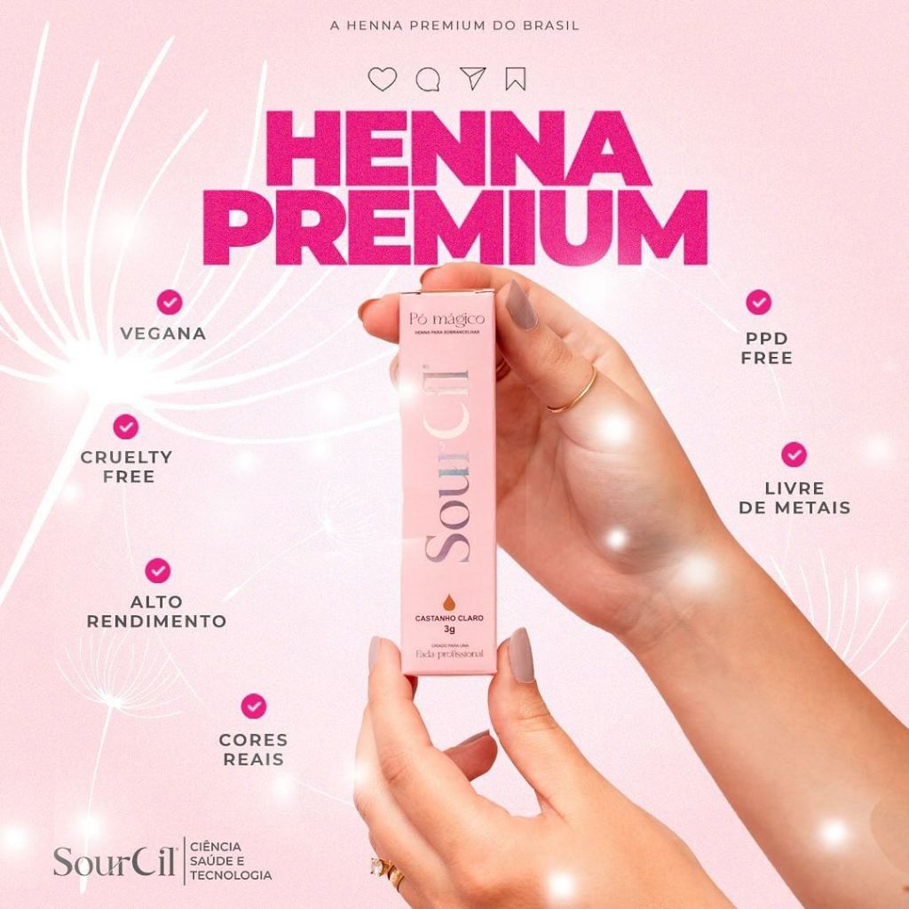 Henna para Sobrancelha SOURCIL 3g Profissional + Fixador 10ml - Designer Completo em Oferta na Shopee