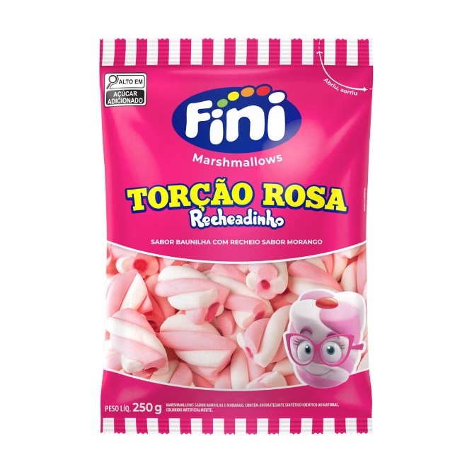 Marshmallow Fini 250g Recheado Rosa/Branco em Oferta na Shopee