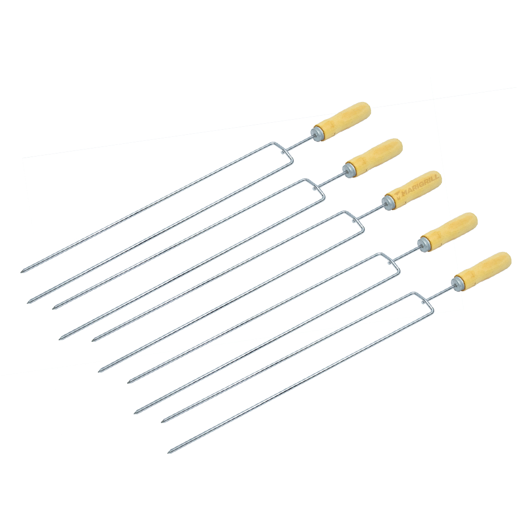 Kit 5 Espeto Duplo Profissional Para Linguiça Churrasco