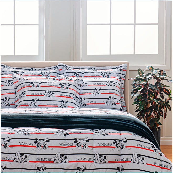 Coleção Colcha edredom Dupla Face Solteiro e Casal Mickey You+Me