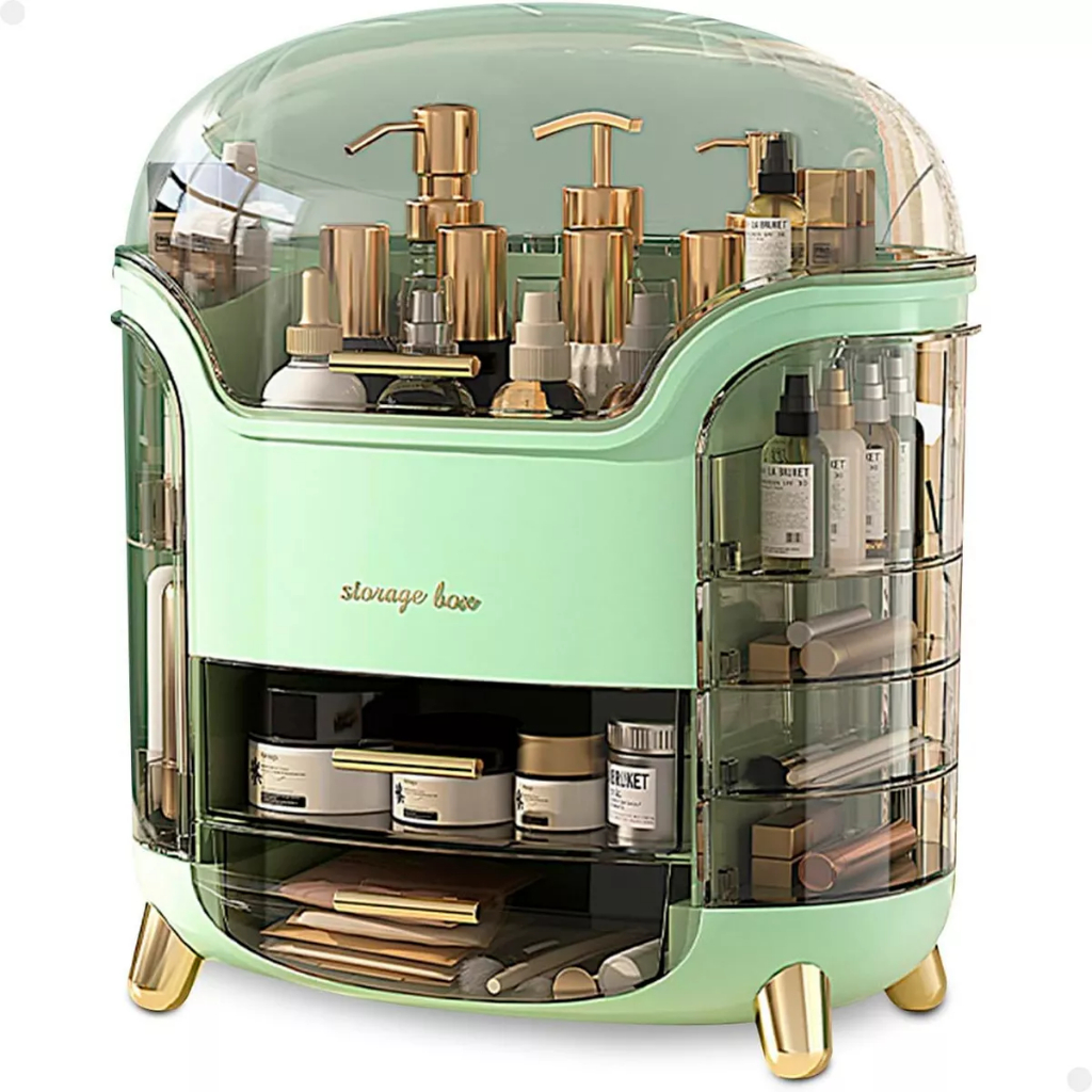 Porta Maquiagem Cosméticos Com 11 Divisões Em Acrílico Fumê em Oferta na Shopee