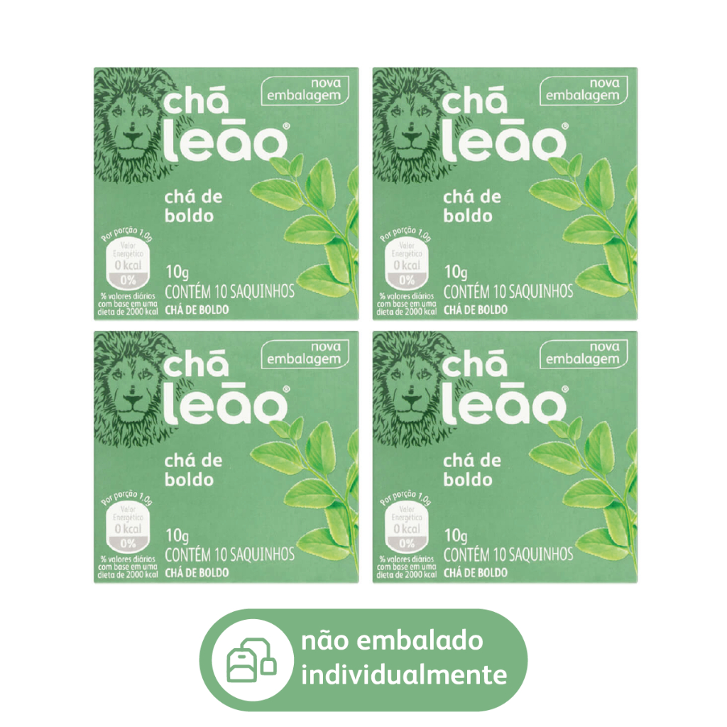 Kit Chá Leão de Boldo - 4 Caixas / 40 Sachês - Food & Beverages