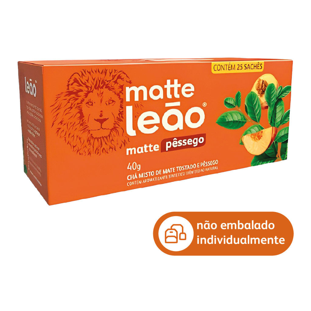 Chá Matte Leão Pessego - Caixa com 25 Unidades em Oferta na Shopee