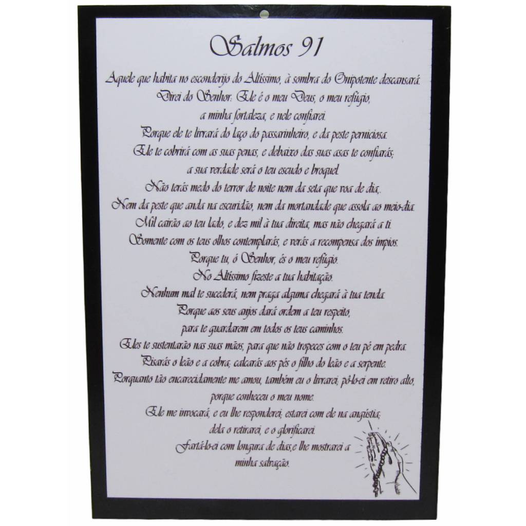 Placa Decorativa Adesivada Salmo 91 MDF em Oferta na Shopee