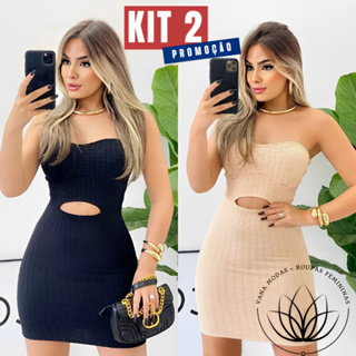 Kit 2 Vestido Feminino Midi Tomara que Caia Bublee Elegância e Ousadia Unidas Top Direto da Fábrica em Oferta na Shopee