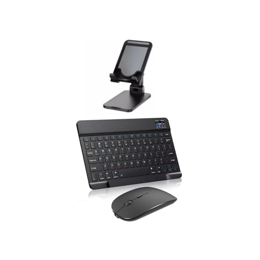Suporte de Mesa + Teclado e Mouse Bluetooth P/Tablet Motorola Tab G70