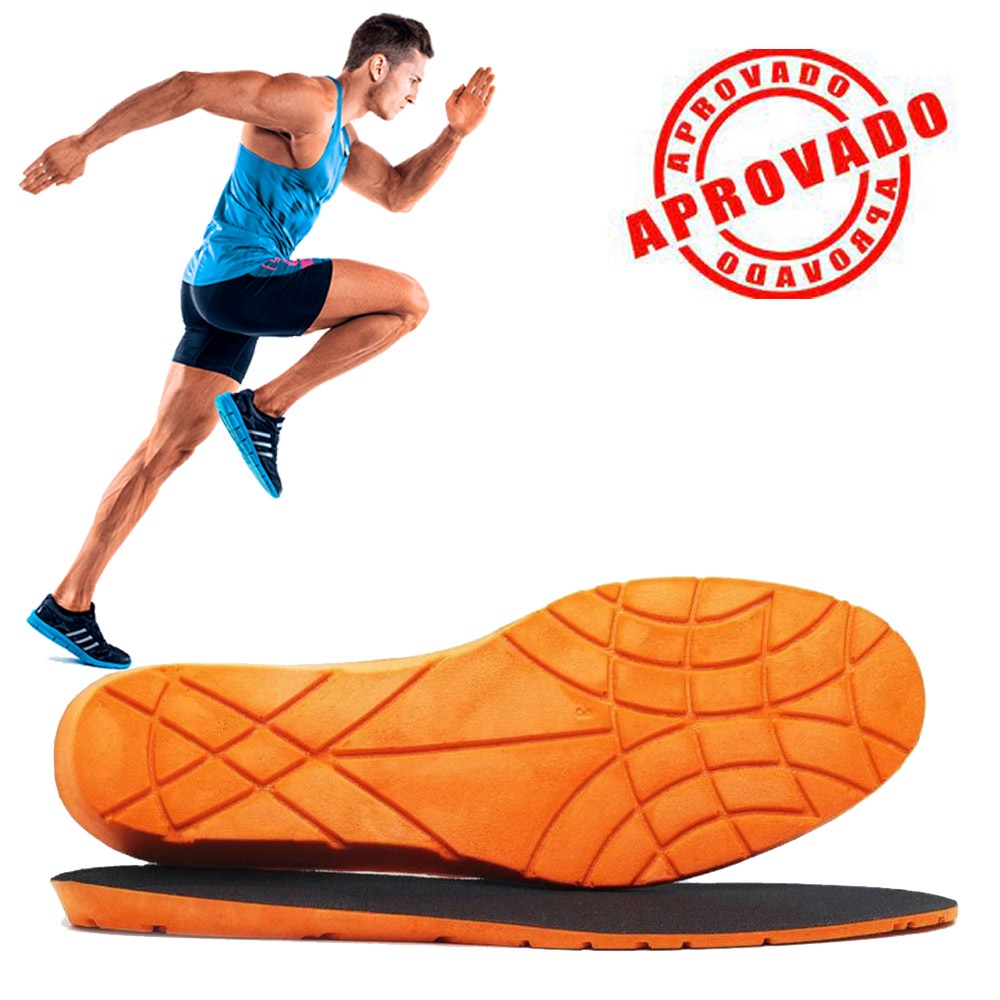 Palmilha Muito Confortável Gel PU Ortopédica Anatômica Corrida Caminhada Futebol Futsal Esportes