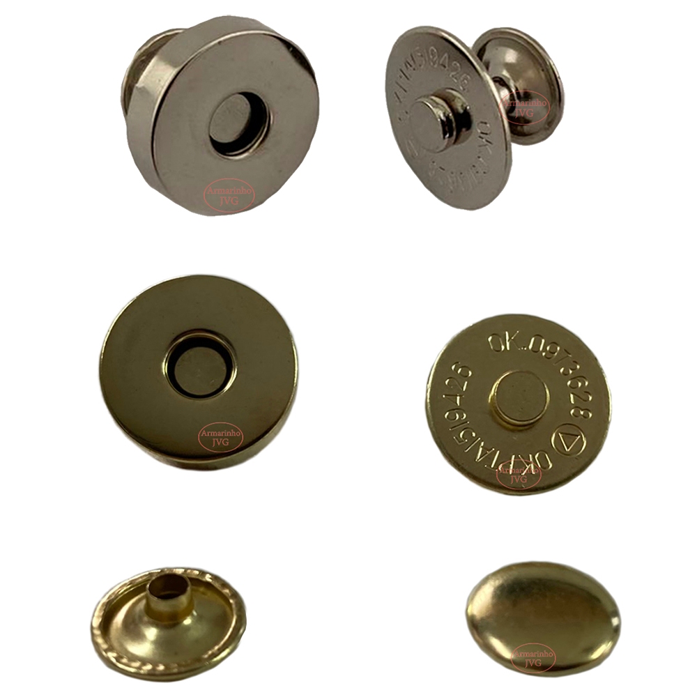 20un Botão Imã com Rebite Magnético 18mm Imantado Bolsas em Oferta na Shopee