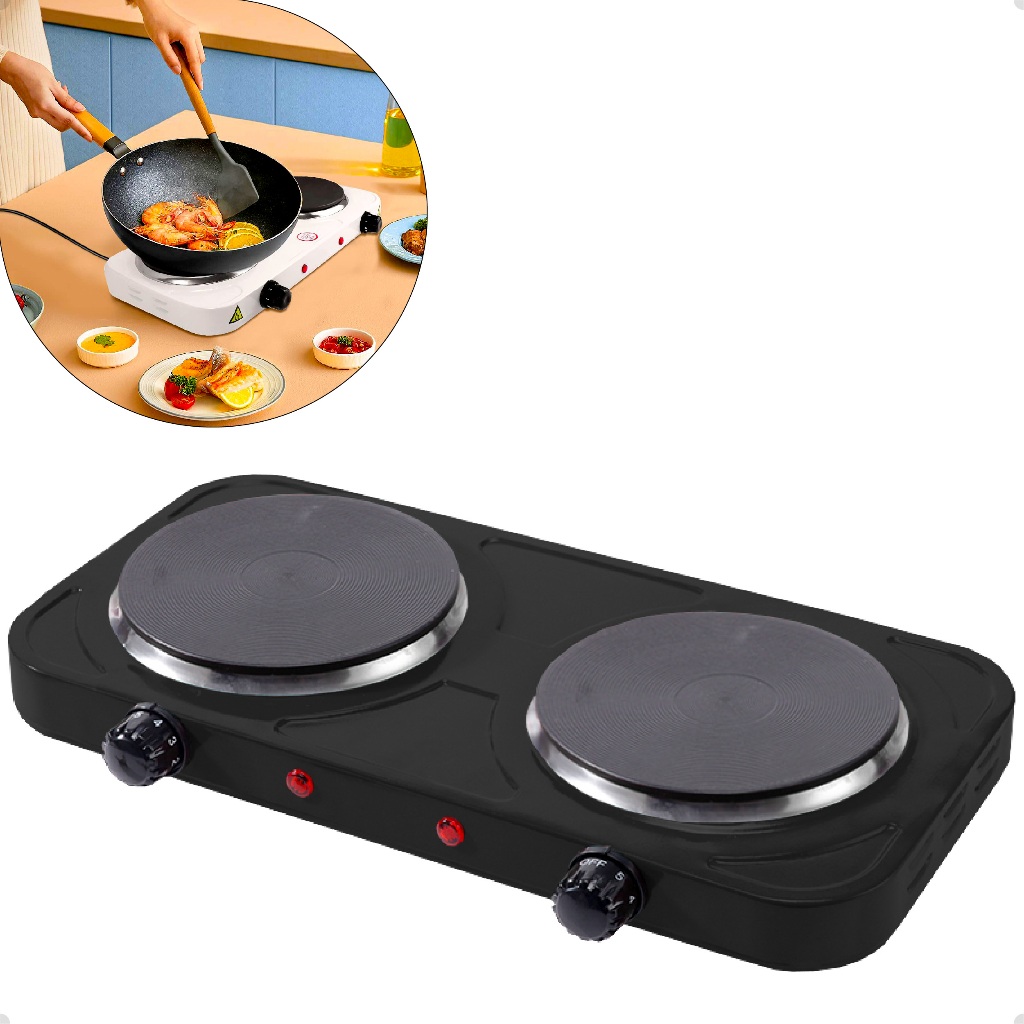 Fogareiro De Indução Cooktop Fogão Portátil Elétrico 2 Bocas 2500w De Potencia Linha Premium