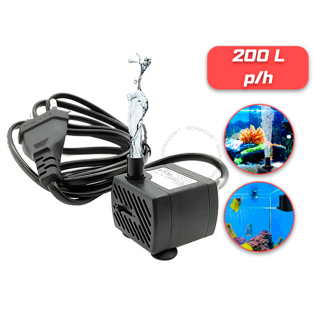 Bomba Submersa Bombinha Motor Para Aquário Fonte Água Bebedouro Pet 200L p/h 110 ou 220V em Oferta na Shopee