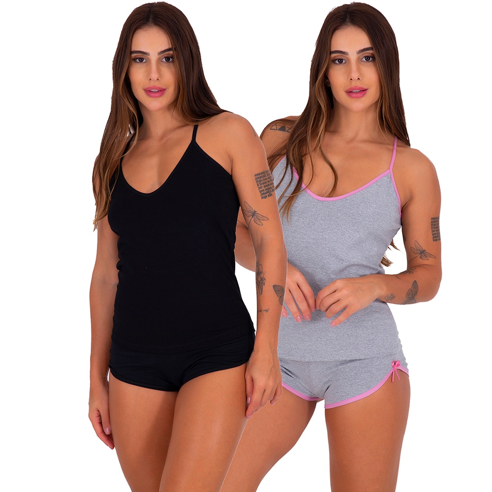 Kit 2 Baby Dolls Camisete Algodão em Oferta na Shopee