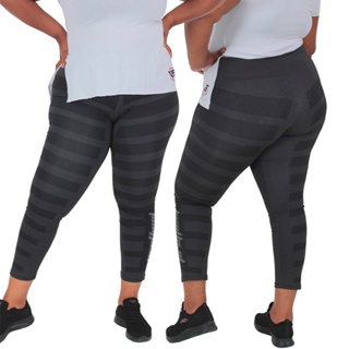 Legging Plus Size Mescla  Cintura Alta Compressão G1 e G2 Reforçada Plus em Oferta na Shopee