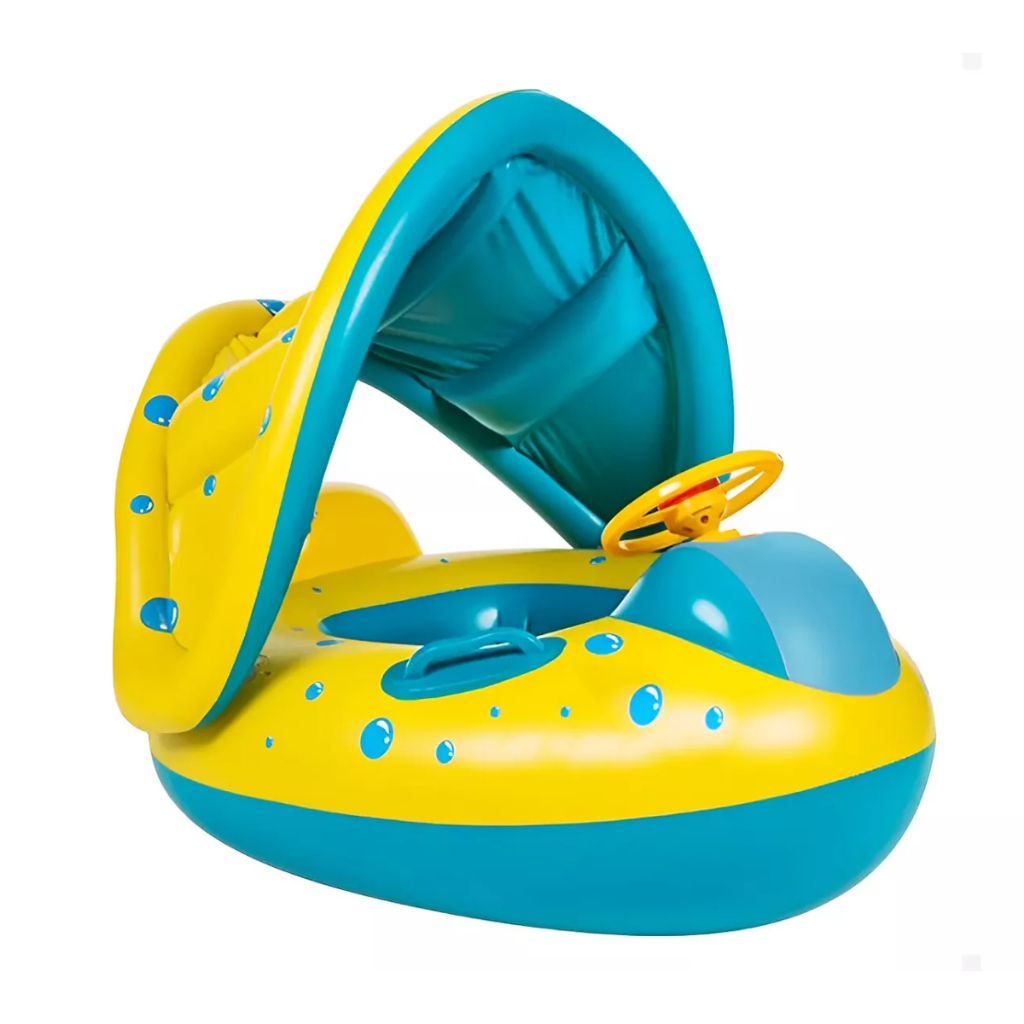 Boia Bebê Infantil Piscina Cobertura Inflável Proteção UV  Bote