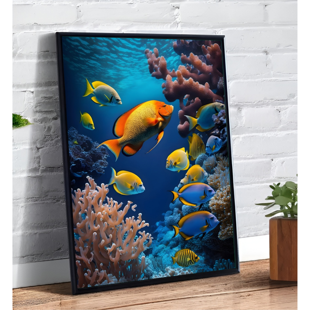 Placa/Quadro Decorativo Peixes Marinhos Material MDF 2mm em Oferta na Shopee