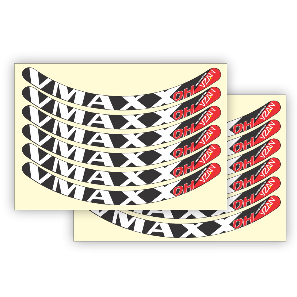 Cartelas Adesivos Vmaxx DH Decoração Roda de Bicicleta (MOD 15) Ciclismo Mtb Aro 26 29