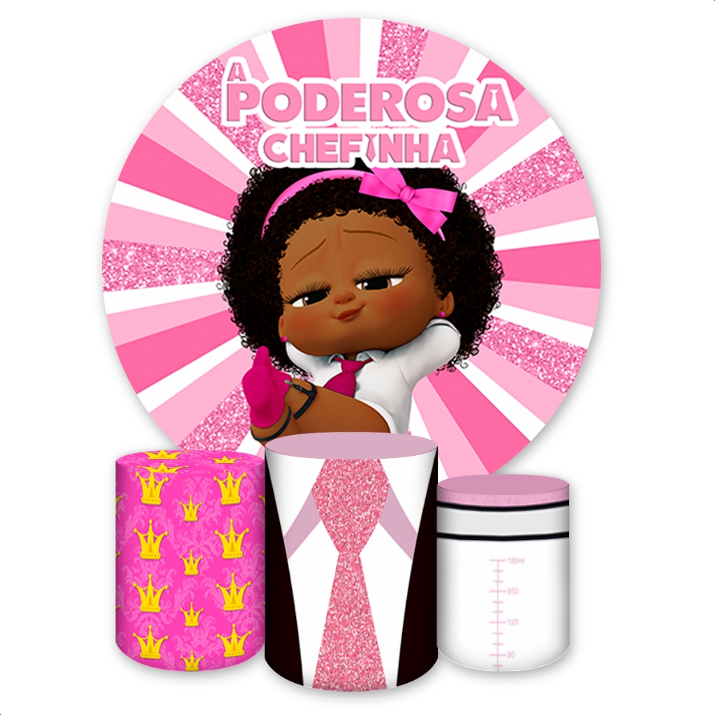 Capas de Painéis, cilindros e Kits completos Sublimados para Festa Tema Poderosa Chefinha em Oferta na Shopee