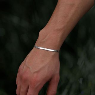 Pulseira de Prata 925 Laminada 20cm Bracelete Masculino - 2mm em Oferta na Shopee