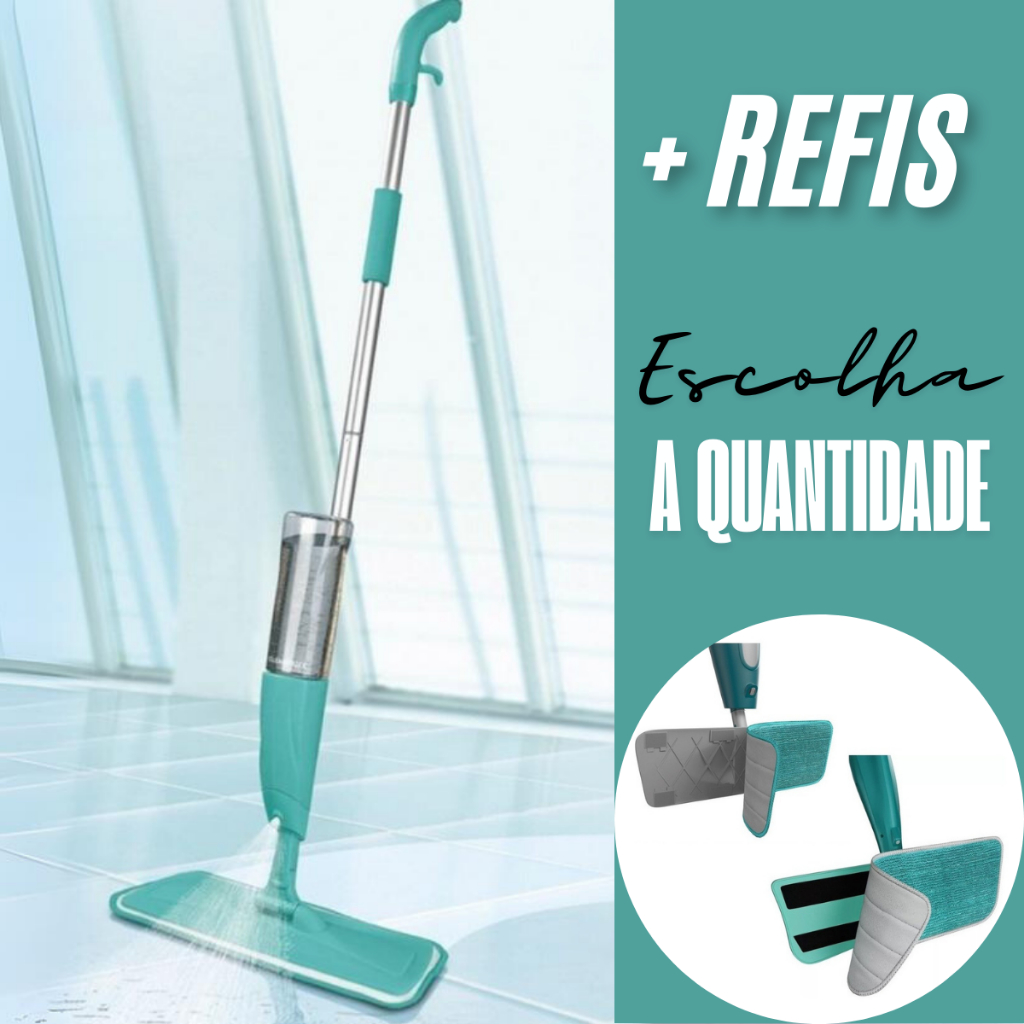 Mop Spray Rodo Mágico de Limpeza Esfregão Com Reservatório De Agua Limpa E Seca