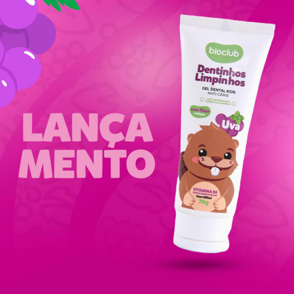 Gel Dental Infantil Com Flúor - Sabor Uva