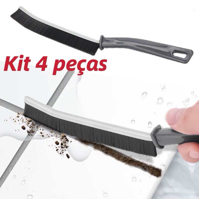 Kit 4 peças Escova De Limpeza Gap , Multifuncional Ferramenta Com Fendas Para Banheiro , De Rasgos Fenda De Cerdas Duras em Oferta na Shopee