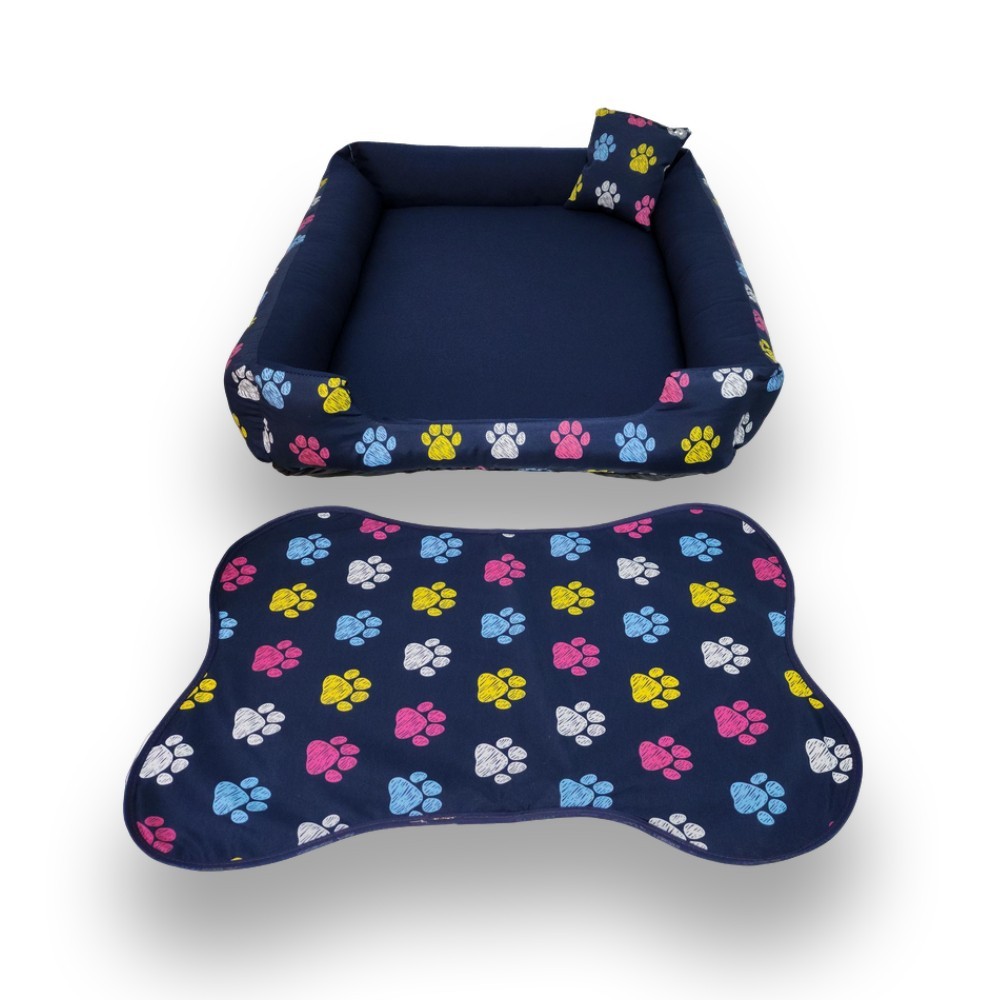 Cama para cachorro grande caminha de cachorro cama retangular 70x80cm + tapete para comedouros