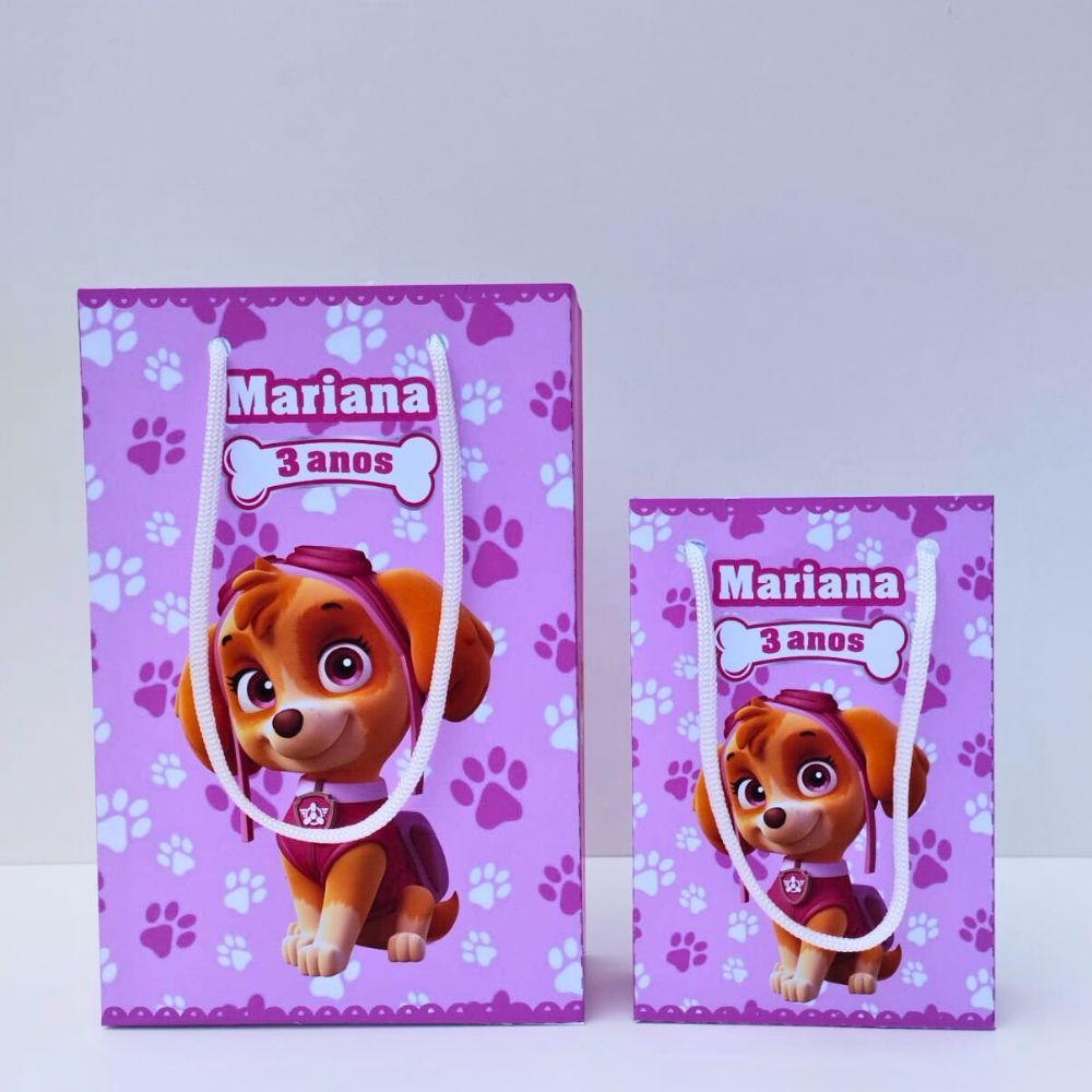 Sacolinha Personalizada Patrulha Canina skye | Lembrancinhas | Sacolinha Aniversario | Kit aniversario | Festa Infantil