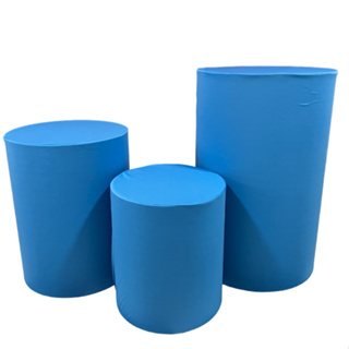 Kit trio capas para cilindro mesa decoração - cor AZUL CÉU em Oferta na Shopee
