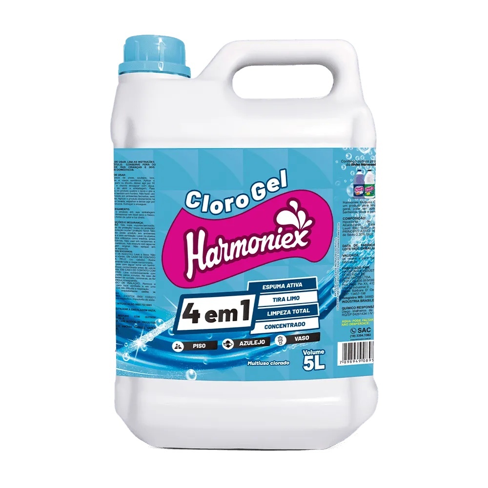 Cloro em Gel Desinfetante Harmoniex 5 Kg